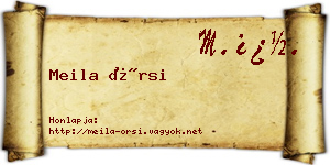 Meila Örsi névjegykártya